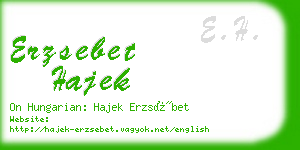 erzsebet hajek business card